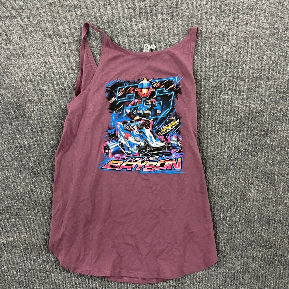 Next Level Tank Top Womens Size S Purple Kaylee Bryson Racing Graphic Athletic - Picture 3 of 7